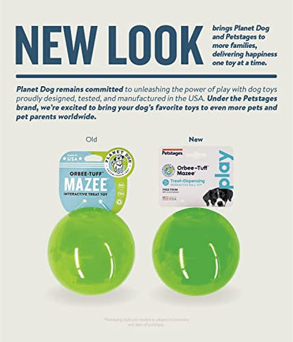 Outward Hound Orbee-Tuff Mazee Interactive Dog Puzzle Toy, Treat Dispensing Slow Feeder Ball, Green, 4.7-Inch - color: Green