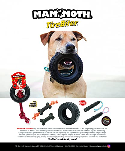 Mammoth TireBiterII – Natural Rubber Dog Toys for Extreme Chewers – Dog Toys for Extra Long Interactive Play – Aggressive Chewer Toys for Medium - Large Dogs - Large 6” - size: Large 6", style: Tire