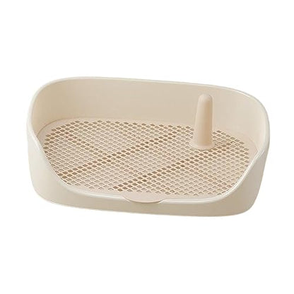 Dog Toilet Training Potty Tray, Pet Pan Bedpan Training Pads Holder Training Pad Toilet Potty Trainer for Small Animals, Home, Puppy, Beige 48x37x13cm - color: Beige 48x37x13cm
