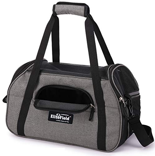 EliteField Soft Pet Carrier (3 Year Warranty, Airline Approved) Soft Sided Dog Puppy Cat Carrier Travel Bag (X-Large: 21" L x 12" W x 13" H, Charcoal Gray) - color: Charcoal Gray, size: 21.0"L x 12.0"W x 13.0"H