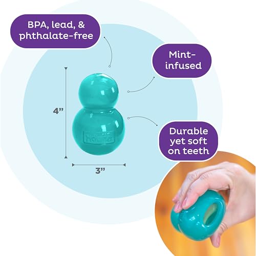 Outward Hound Double-Tuff Stuffable Dog Toy, Medium Blue, 3.9" x 2.5" – Treat Dispensing Chew Ball for Small to Medium Dogs, Interactive Puzzle Toy for Enrichment & Slow Feeding - color: Double-Tuff Stuffable (Blue)