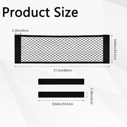 2PCS Car Cargo Net with Adhesive Tape,Storage Mesh Pocket(9.8×31.4in) - size: 9.8×31.4in
