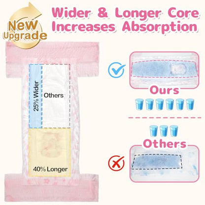 Dono Disposable Pull It Up Female Dog Diapers, 360° Stretchy Waist Puppy Diapers, Super-Absorbent Doggie Diapers with Rapid-Dry Technology Leak-Proof Design for Doggy in Heat Period, S 10 Pcs - size: S(Waist 9"-17")