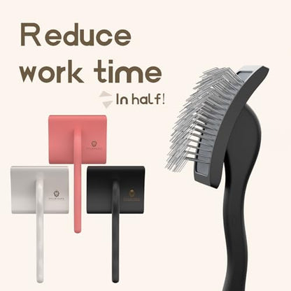 Slicker Brush for Dogs – Professional Long Pin Grooming Brush for Goldendoodles, Poodles & Thick Curly Coats – Gentle Detangling Brush for Matted Long Hair Dogs, Black - color: black