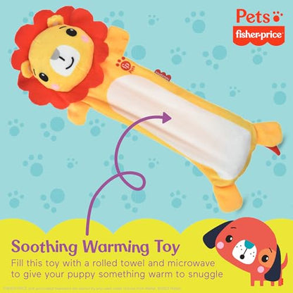 Fisher-Price Warming Furrr-end Cuddler for Puppies - Microwaveable, Reusable Soft Calming Toy - Multifunctional Dog Toy - color: Warming Furrr-end Cuddler, size: 16 Inch, 1 Count