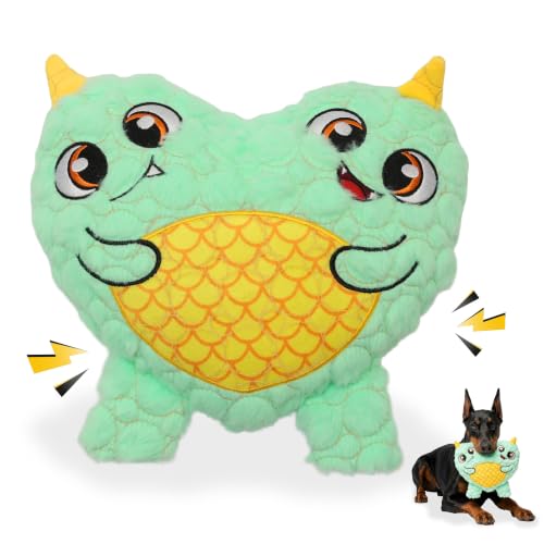 Bite Force - Large Durable & Strong Dog Toy Blue Two Headed Monster with Squeaker, Kevlar-Reinforced for Aggressive chewers. - color: Regular - Double Monster