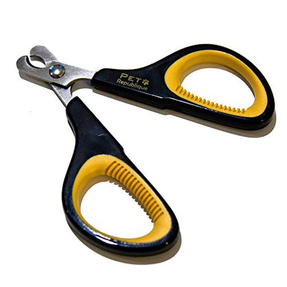 Cat Nail Clippers by Pet Republique – Professional Stainless-Steel Nail Clipper for Cats, Kittens, Hamster, Rabbits, Birds, & Small Breed Animals Claw Trimmer (Black+Yellow) - color: Black & Yellow