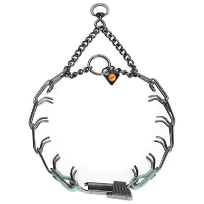 Herm Sprenger Black Stainless Steel Dog Collar with Quick Release ClicLock Buckle and Biothane Insert Training Collar Made in Germany (Sage Green, 16in x 2.25mm(Neck Size up to 13-14in)) - color: Sage Green, size: 16in x 2.25mm(neck size up to 13-14in)