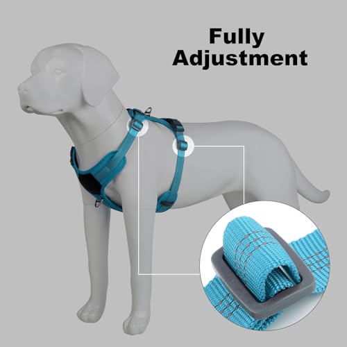 Plutus Pet No Pull Dog Harness, Release at Neck, Soft Padded, Reflective Adjustable Dog Vest Harness for Small, Medium, Large Dogs(Light Blue, S) - color: Light Blue, size: S
