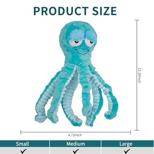 Squeaky Dog Toys - Interactive Plush Toys for Medium Dogs- Blue Octopus Toys for Tug of War - style: Octopus dog toys