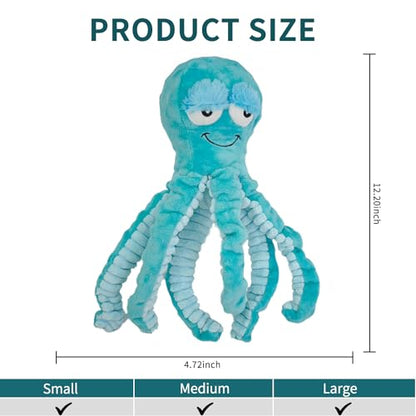 Squeaky Dog Toys - Interactive Plush Toys for Medium Dogs- Blue Octopus Toys for Tug of War - style: Octopus dog toys