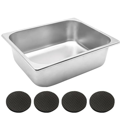 Dog Dish Stainless Steel Water and Feed Bowl with Non-Slip Pads (1.85Gal-1Set) - size: 1.85Gal-1Set
