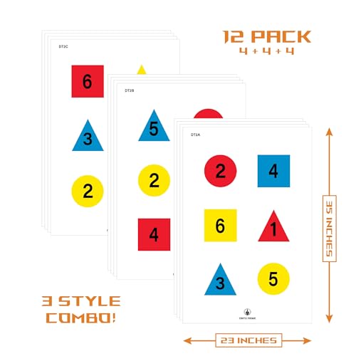 12-Pack Discretionary Command Training Target - 35 x 23 Inch, 3 Style Combo (DT2A, DT2B, DT2C) for Advanced Shooting Drills, Law Enforcement, and Personal Defense