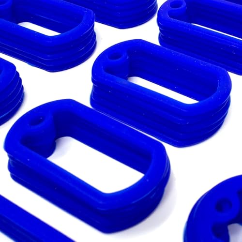 Bulk Military GI Dog Tag Silencer Rubber Silicone Cover, Blue, 10 pc