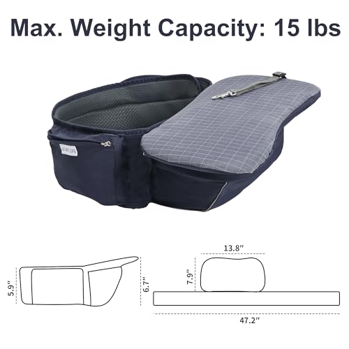 Dog Waist Stool - Multifunctional Pet Carrier Harness, Ideal for Daily Walks, Travel and Vet Visits, Keeps Your Hands Free for Cat and Dog Carrier with Safety Leash (Suitable for Small Dogs and Cats) - color: Blue