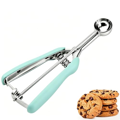 JUNADAEL J Mini Cookie Scoop 1 Tsp, 1/3 Tbsp Cookie Scoop for Baking, Mini Ice Cram Scoop, Melon Baller Scoop, Mint Handle, Non-Slip, For Making Cookies Muffin Cupcake Ice Cream Meatball - color: Mint, size: #110 - 1 Tsp