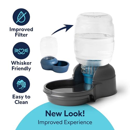 Petmate® Replendish® Automatic Dog Water Dispenser Gravity Pet Waterer with Microban Antimicrobial Protection, 100% BPA Free - 2.5 Gallon, Wide Mouth Bowl, with 2 Extra Filters - size: Medium