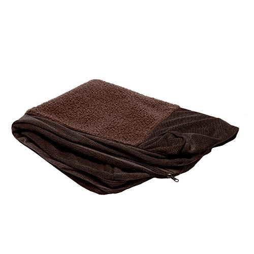Furhaven Replacement Dog Bed Cover Sherpa & Chenille Sofa-Style, Machine Washable - Coffee, Medium - color: (Sherpa & Chenille) Coffee, size: Medium