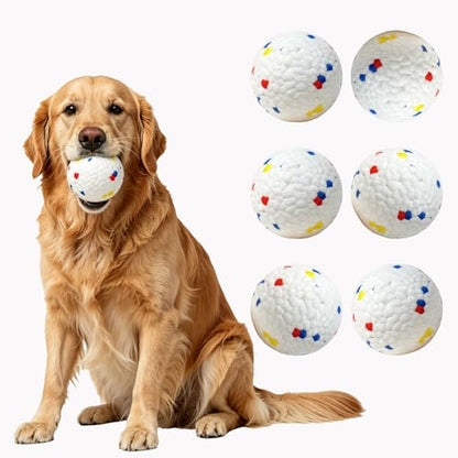 6 Pack Dog Toy Ball, 2.3 Inch ETPU Material, Automatic Ball Transmitter Replacement Ball, Suitable for Small and Medium Dogs, Suitable for 2.3 Inch Automatic Dog Ball Launcher - color: White