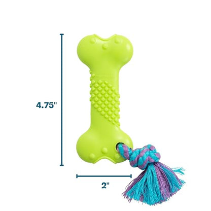 Bone Mini Dog Chew Toy & Treat Stuffer for Teething Puppies & Small Dogs up to 20 lbs, Bounces & Floats, Textured for Dental Support, Moderate Chewers, 5.5" (Pack of 4) - size: Mini (Pack of 4)