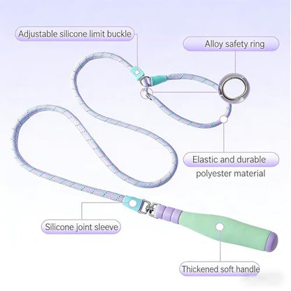 iiniim No-Pull Dog Leash with Padded Handle and Stop Durable Rope Construction Reflective for Evening Runs with Medium Dogs Purple 1.85M - color: Purple, size: 1.85M