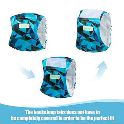 wegreeco Small Dog Diapers Male,Reusable Belly Bands for Male Dogs,Washable Doggie Puppy Male Diapers Wraps,Medium Large Size(5 Pack Small, Dark Geometry) - color: Dark Geometry, size: Small