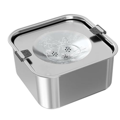 3L/101oz Large Capacity Dog Water Bowl Stainless Steel No Spill Dog Bowls Slow Drinking Dog Water Feeder Dispenser