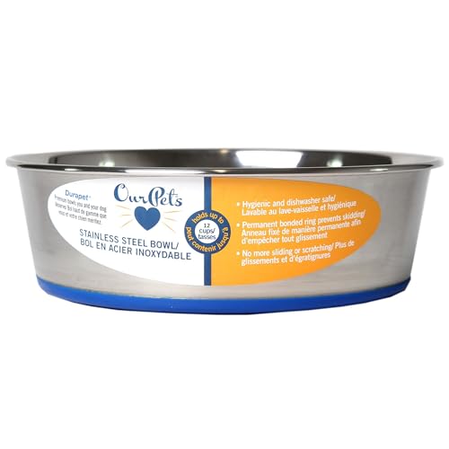 OurPet's DuraPet Premium Dishwasher Safe Stainless Steel Dog Bowl for Food or Water [Multiple Sizes for Small to Large Dogs] Extra Large (11 Cups) - size: 11 Cups