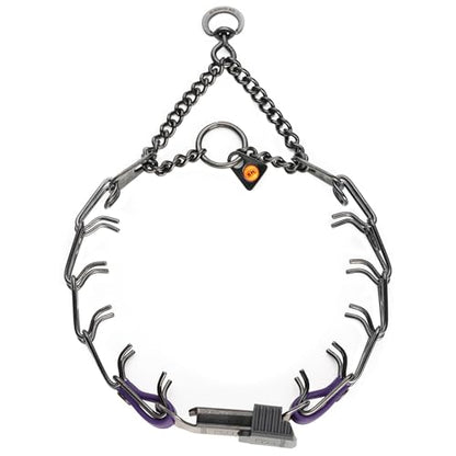 Herm Sprenger Black Stainless Steel Dog Collar with Quick Release ClicLock Buckle and Biothane Insert Training Collar Made in Germany (Violet Purple, 16in x 2.25mm(Neck Size up to 13-14in)) - color: Violet Purple, size: 16in x 2.25mm(neck size up to 13-14