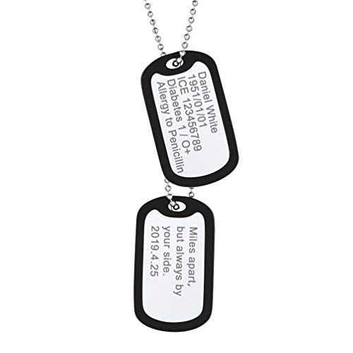 PROSTEEL Cross Necklace for Men Women, 316L Stainless Steel Dog Tag Cross/Dog Tags Military, Jesus Crucifix, Snake Cross, Black/Gold/Silver/Rose Gold/Blue Tone Cross Pendant, Come with Box - color: 2. Silver, style: 12. Two Tags-Custom
