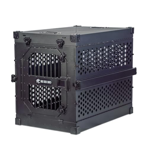 ROCK CREEK CRATES Collapsible Dog Crate: Meticulously Engineered, Durable Aluminum Construction, Non Slip Feet | 10 Year Warranty | Ideal for Indoor & Vehicle Use (Midnight Black, 40 Inch) - color: Midnight Black, size: 40 inch