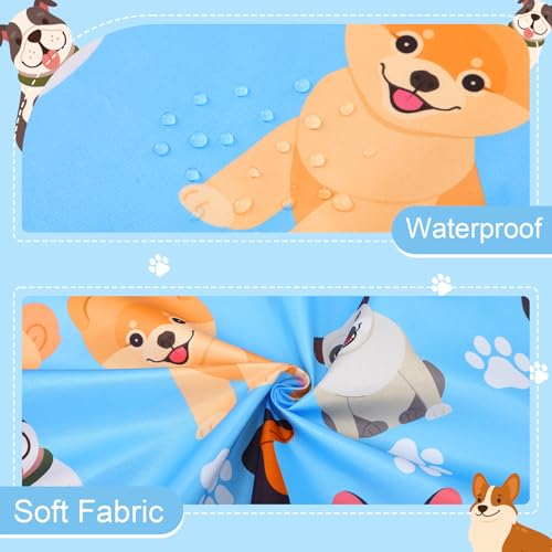 Dog Grooming Waterproof Apron with 2 Pockets, Cute Animals Puppy Dog Pets Apron - style: Blue Pet Dog