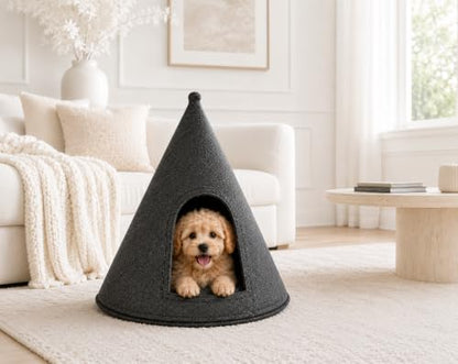 Indoor Dog House for Medium Small Sized Dogs - Dog Tent with Washable Removable Cover, Dog Cave Bed Foam Cushion, Inside Dog House Large Space (Medium)