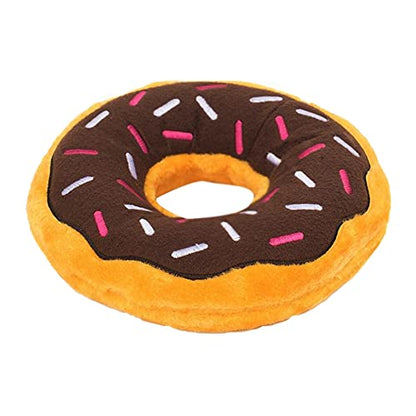 ZippyPaws Donutz - Stuffed Dog Toys to Keep Them Busy, for Medium and Large Dogs, Squeaky Pet Toy for Boredom, Chew Toy with Stuffing, Soft Plush Puppy Products, Funny Food Toy - Jumbo Chocolate Donut