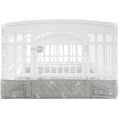 PJYuCien Playpen Bottom Pad for 36'' Width 4 Panel Pen, Gray | Protect Floor, Easy to Move and Clean – Perfect for Puppy, Duck, and Other Small Animals，Adhesive Tape Connect - style: Grey Bottom, 36"Width, Grey ( Adhesive Tape Connections )