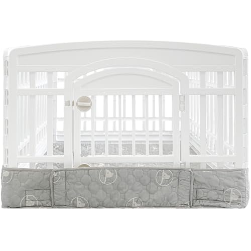 PJYuCien Playpen Bottom Pad for 36'' Width 4 Panel Pen, Gray | Protect Floor, Easy to Move and Clean – Perfect for Puppy, Duck, and Other Small Animals，Adhesive Tape Connect - style: Grey Bottom, 36"Width, Grey ( Adhesive Tape Connections )