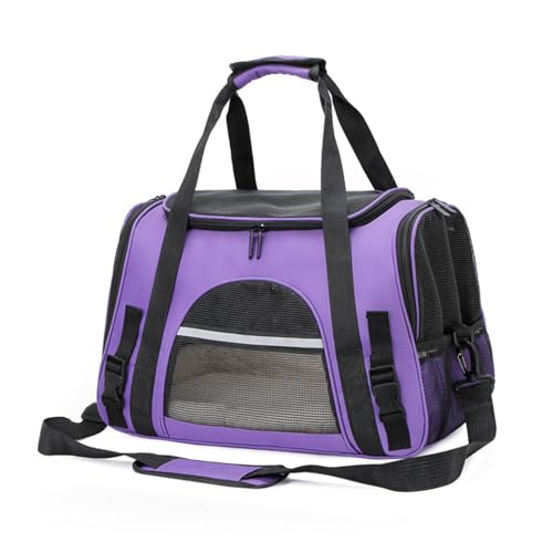 Cat Dog Carrier, Pet Travel Carrier for Small Dogs, Cat Carrying Case Collapsible Dog Carrier, Foldable Soft Sided Animal Carriers Puppy Carry (Purple) - color: Purple
