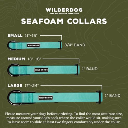 Wilderdog Waterproof Dog Collar - Repels Water & Dirt - Medium 13"-18" - Seafoam - color: Seafoam, size: Medium