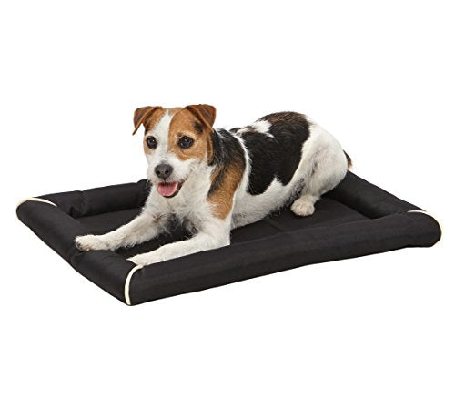 MidWest Homes for Pets Small QuietTime MAXX Ultra-Rugged Dog Bed, Water & Odor Resistant, Bolstered Edge, Non-Slip Bottom, Fits 24-inch Crates, Black - color: Black, size: 24 Inch
