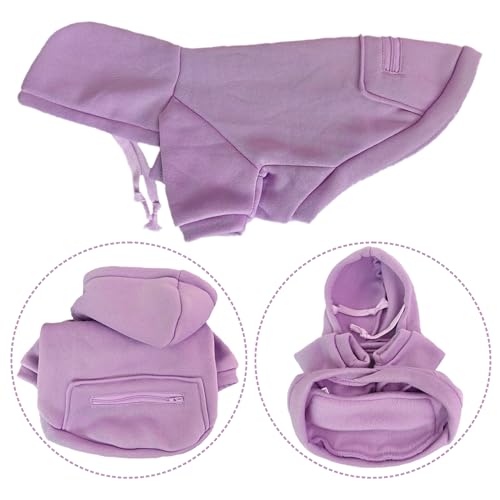 Jecikelon Dog Hoodies for Small Dogs with Zipper Pocket, Soft Fleece Puppy Clothes with Rope Hat, Warm Winter Outfits Cold Weather Coats, Cute Sweatshirt Chihuahua Costume (Purple, XX-Small) - color: Purple, size: XX-Small