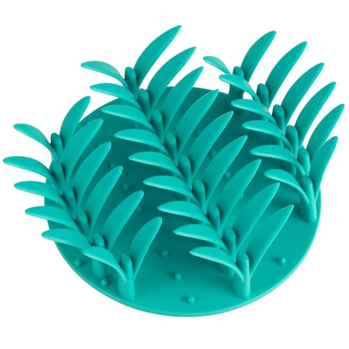 PEGGY11 Grass-Shaped Silicone Slow Feeder Insert for Dog Bowl | Upright grass-blade texture, Suction cup base, Food-grade material, Dishwasher-safe, Mealtime enrichment - size: 5'' x 5''