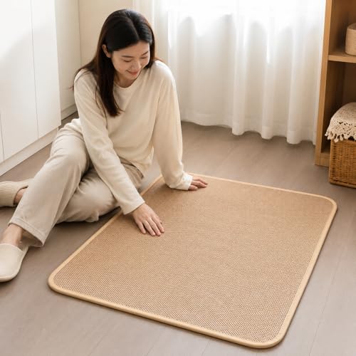 for Canine for Travel, Portable Dog Settle Mat, 70x55cm Brown Textile, Washable Resistant Non-Slip Dog Crate Mat