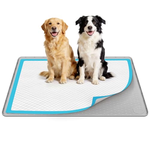 50" x35" Pee Pad Holder for Dogs Puppy Pad Holder Large Silicone Pee Tray for Dog Training Floor Protection Raised Edge Dog Potty Tray, No Pee Pads(Gray) - color: 50" X35" Gray