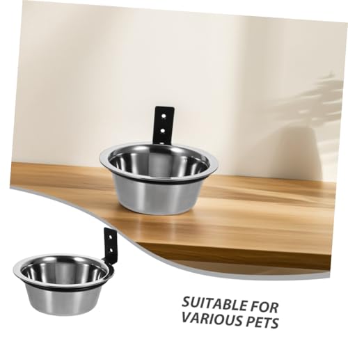 2pcs Wall Mounted Dog Bowls Elevated Raised Stainless Steel Feeding and Water Bowls 6 Inch for Small Dogs Pet Wall Fixed Feeder Station