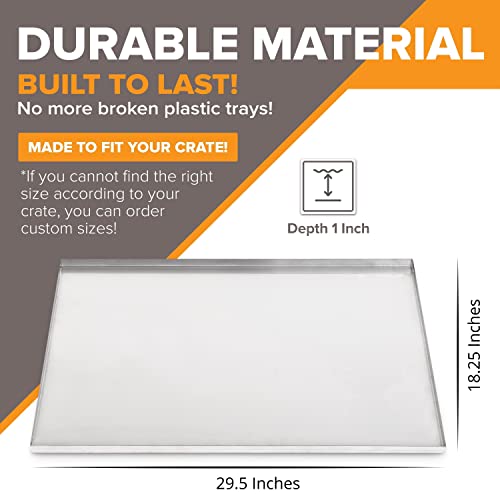 Pinnacle Systems Precision Pet Two Door Metal Dog Crate Tray Replacement Pan Chew Proof Crack Proof Pet Kennel Great Cage Tray Pet Supplies (Galvanized, 29.5" L X 18.25" W X 1") - size: 30.0"L x 19.0"W x 1.0"H