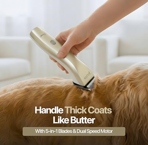 Hornet 5-in-1 Professional Pet Grooming Clipper for Dogs & Cats, Low Noise, Precision Trimmer for Trimming, Shaping & Styling - color: Grey