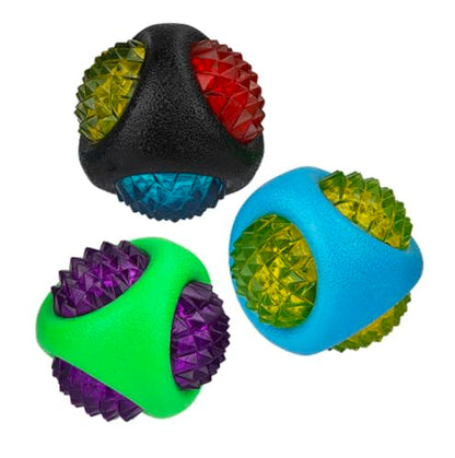 Dog Dental Lighted Translucent Rubber Diamond Balls 3 inch Small to Medium Canines (Blue) - color: Blue