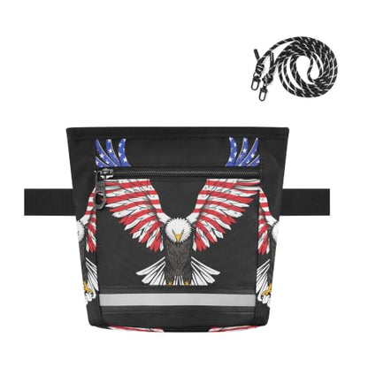FJDENG Independence Day Water-Resistant Dog Treat Pouch, 3 Ways to Wear Treat Bag with Magnetic Closure & Reflective Strip, Hands-Free for Pet Training, Walking : Pet Supplies