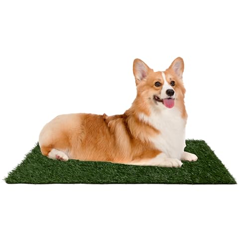 Artificial Grass Puppy Pee Pad for Dogs and Small Pets - Set of Three 23x18.5-Inch Reusable 3-Layer Turf Pads for Dogs - Indoor and Outdoor Fake Grass Potty Pet Supplies by PETMAKER - size: Medium Replacement Pads