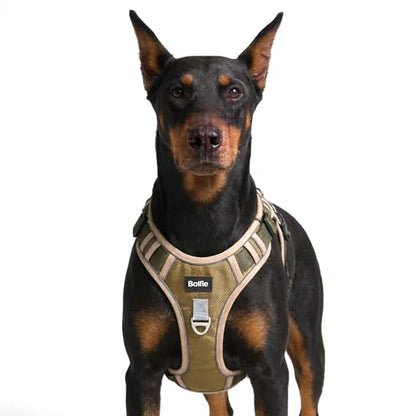Tactical Dog Harness for Large Dogs,No Pull Military Dog Vest with Handle,Reflective Heavy Duty Pet Harness for Walking Hiking Training L - size: Large